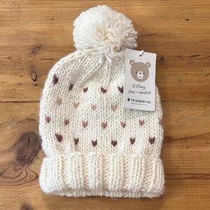 New! BLUEBERRY HILL 2T - 5T Cinnamon Sawyer Hat in Retro Heart Print Chunky